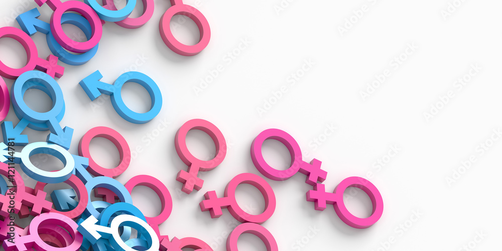 Male and female 3d infinite signs Male and female 3d infinite signs