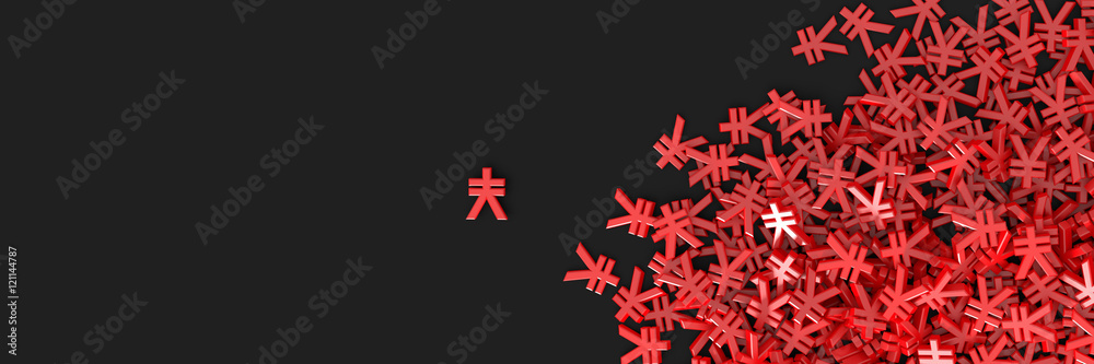 Infinite yen symbols 3d illustration Infinite yen symbols 3d illustration