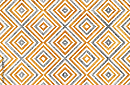 Geometrical golden and silver pattern.