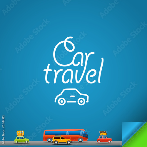 Car travel concept. Design template