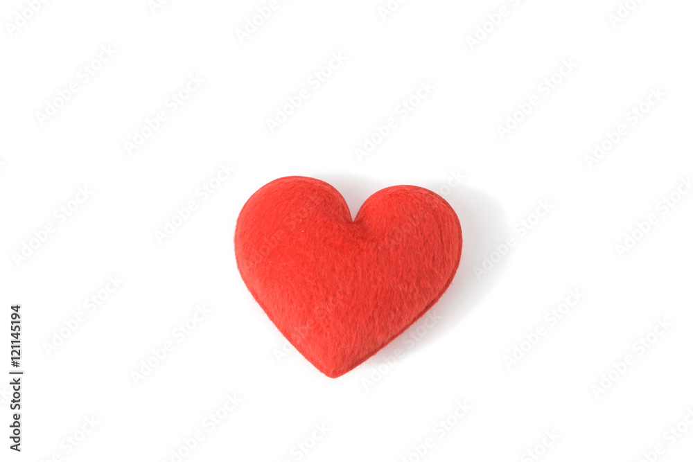 A red heart on a white background