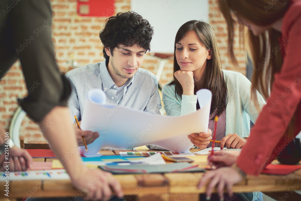 Group of Architects working in modern start up office