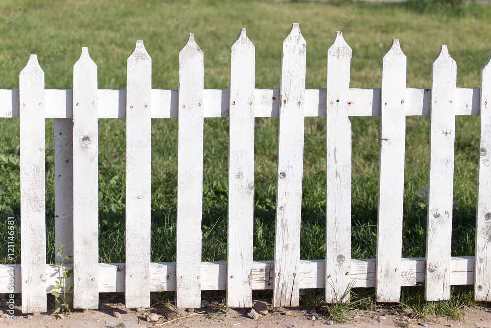 white wooden fence on nature