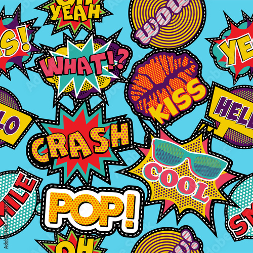 Tapety Pop-art kreskówka łatka ikona wzór