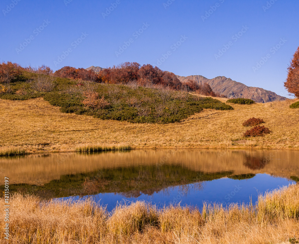 Mountain lake in Krasnaya Polyana, wildness