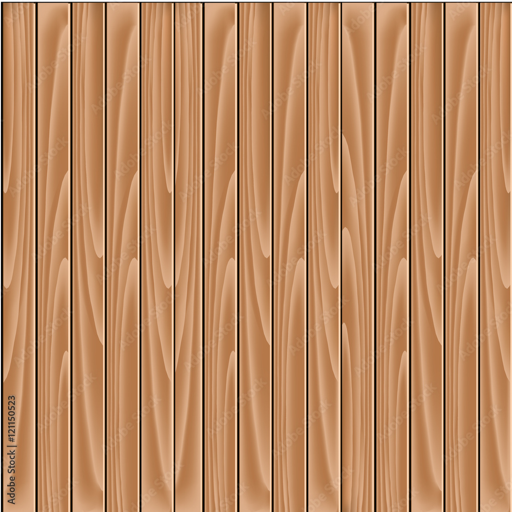 Fototapeta premium Vector brown background - wooden slat floor, planks, laths, boards wallpaper