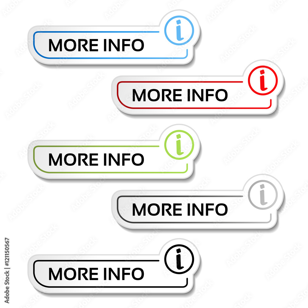 Vector more info buttons with symbol of i - labels, stickers on the white background Vector more info buttons with symbol of i - labels, stickers on the white background