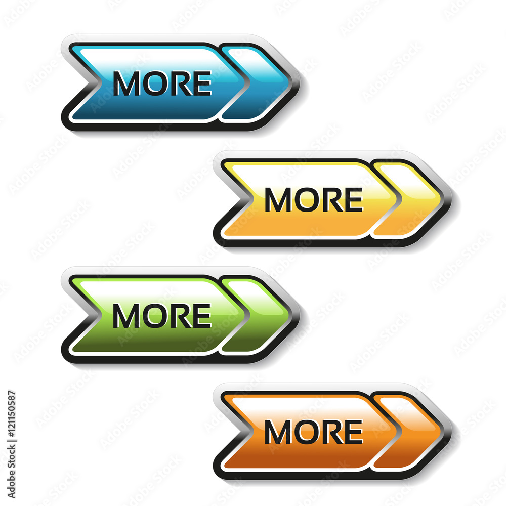 Vector read more buttons with arrows - labels on the white background Vector read more buttons with arrows - labels on the white background