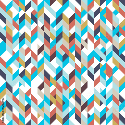 Patchwork pattern bohemian style with geometric polygonal retro decorative ornaments.