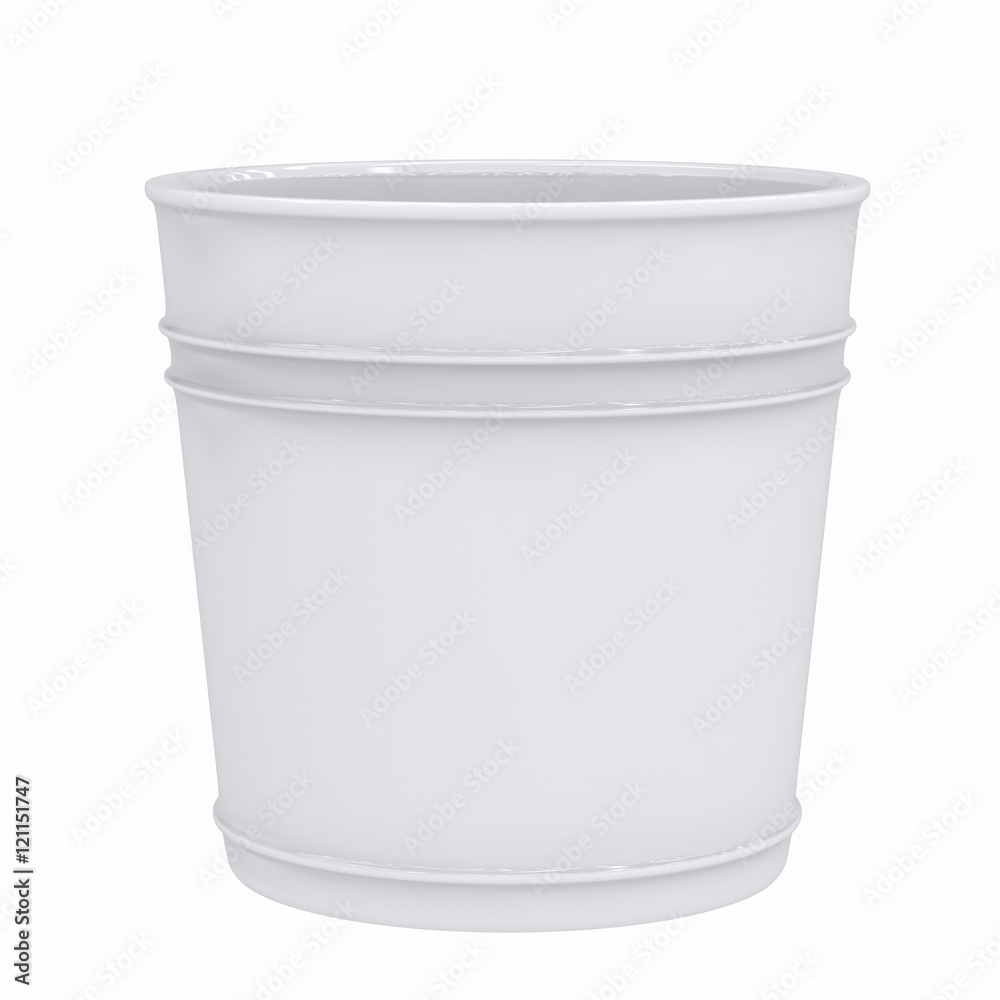 3d rendering white empty pot isolated on white 3d rendering white empty pot isolated on white