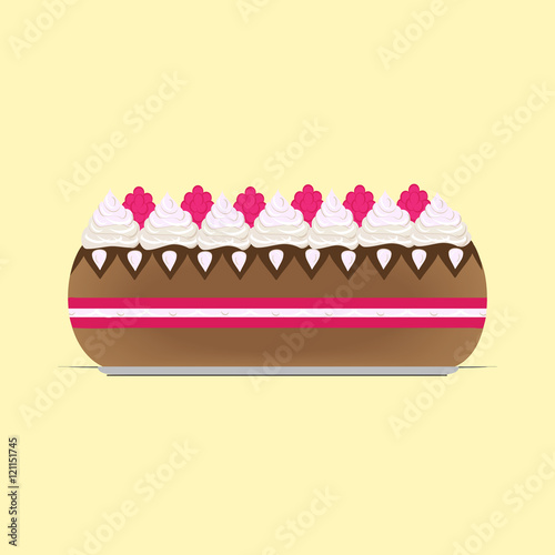 Raspberry cake with cream