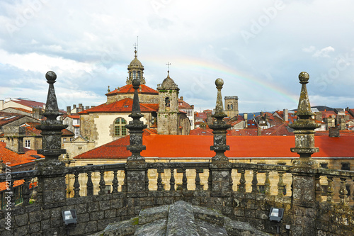 Vista desde las cubiertas de la catedral de Santiago de Compostela, Galicia, España