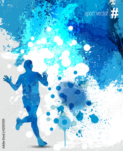 Marathon runner. Vector illustration