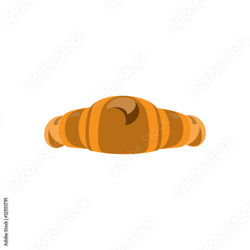 Croissant isolated on a white background. French croissant icon in flat design