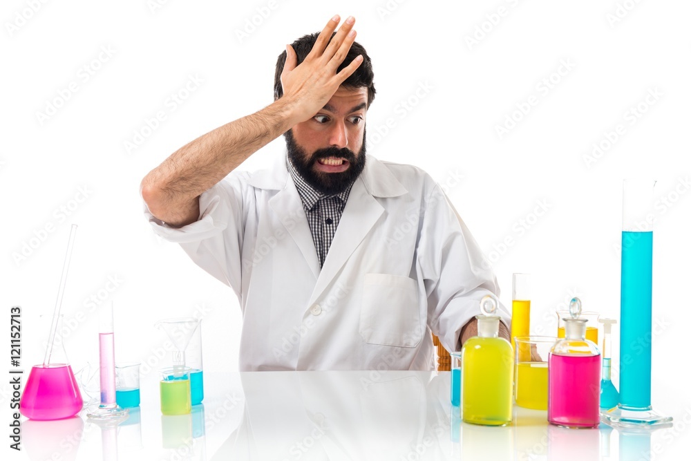 Frustrated scientist man Frustrated scientist man