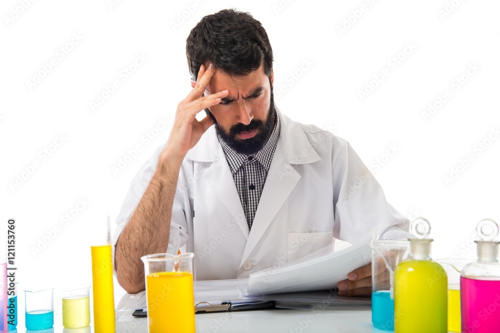 Scientist man with his notebook Scientist man with his notebook