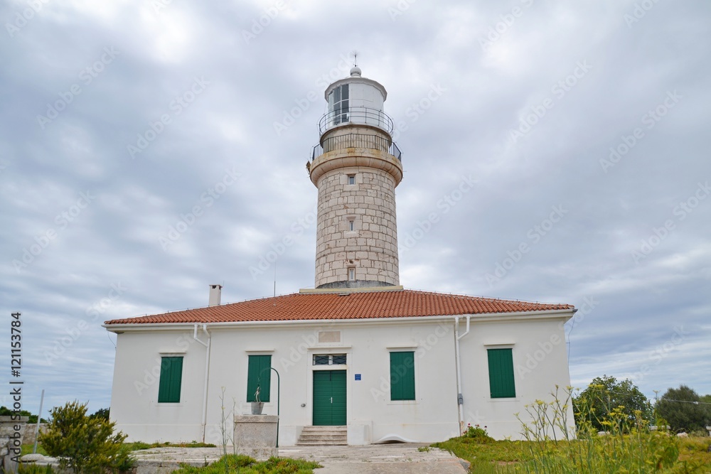 Ancient lighthouse Struga on Lastovo island. Croatia.