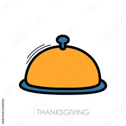 Food tray icon. Harvest. Thanksgiving vector