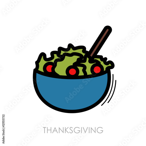 Salad bowl icon. Harvest. Thanksgiving vector