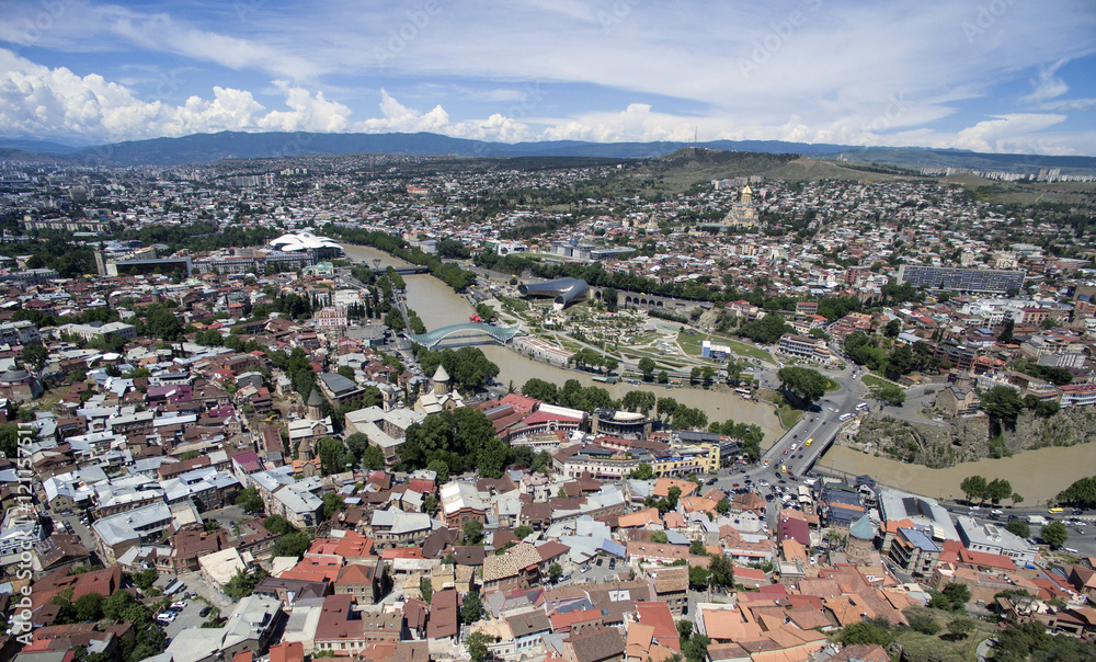 panoramic view from the height of the center of Tbilisi
