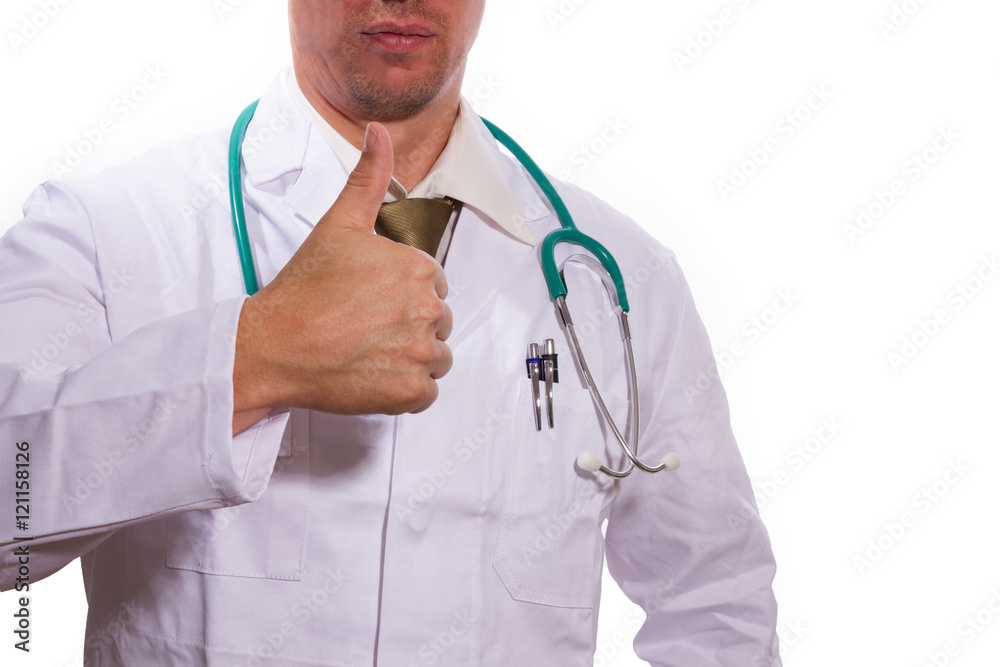 Arzt mit Daumen hoch Arzt mit Daumen hoch