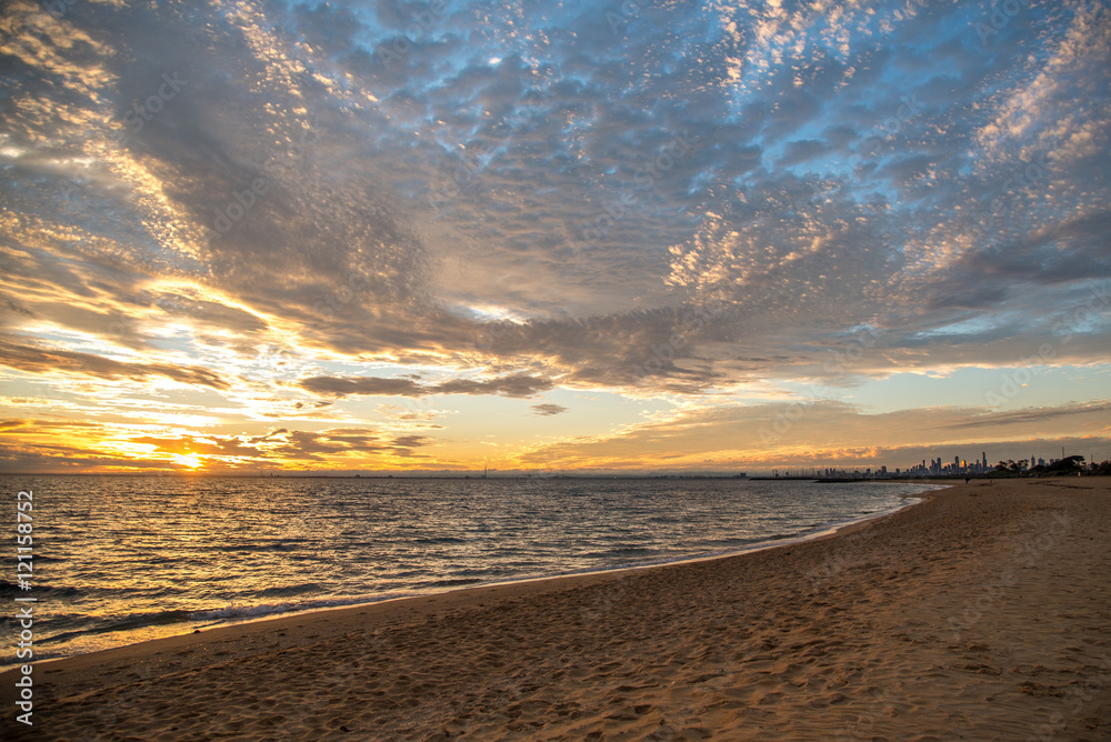 sunset at Brighton Beach, Melbourne