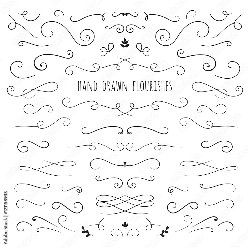 hand drawn vector curls