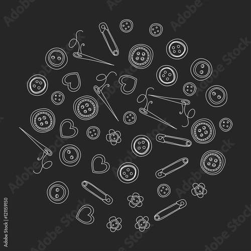 Vector sewing and needlework icons