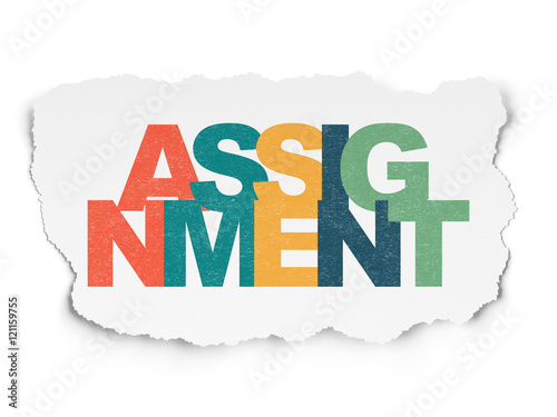 Law concept: Assignment on Torn Paper background