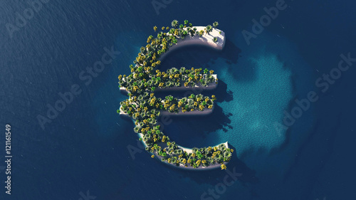 illustration of a euro shaped island