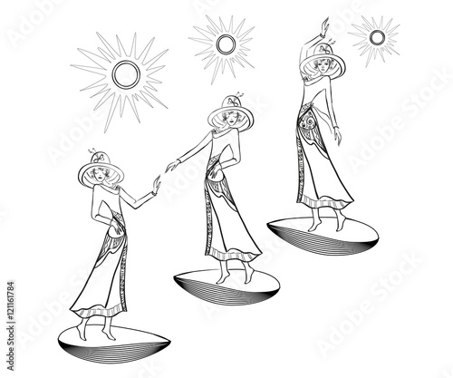 Silhouettes of three women.