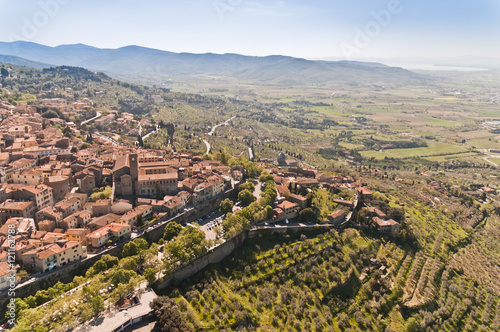 the medieval town of Cortona in Tuscany - Italy