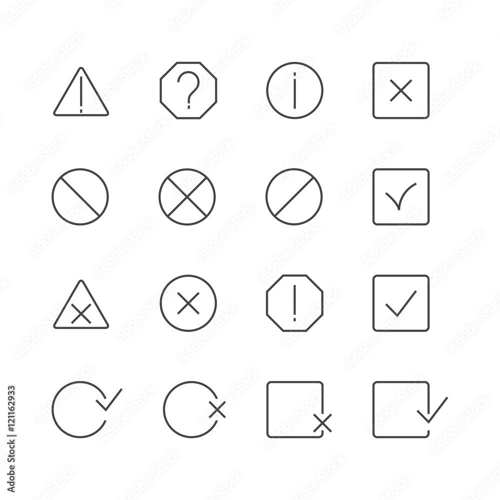 A set of information symbols, vector illustration. A set of information symbols, vector illustration.