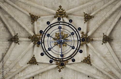 Gothic ribbed vault, Monastery of San Juan de los Reyes in Toledo, Spain