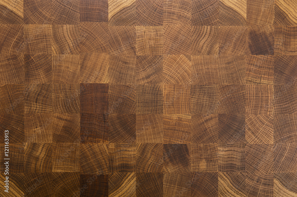 Obraz premium Oak wood butcher’s end grain chopping block board