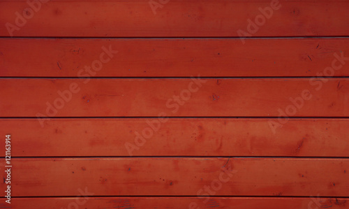 Red vintage grunge painted wooden planks panel
