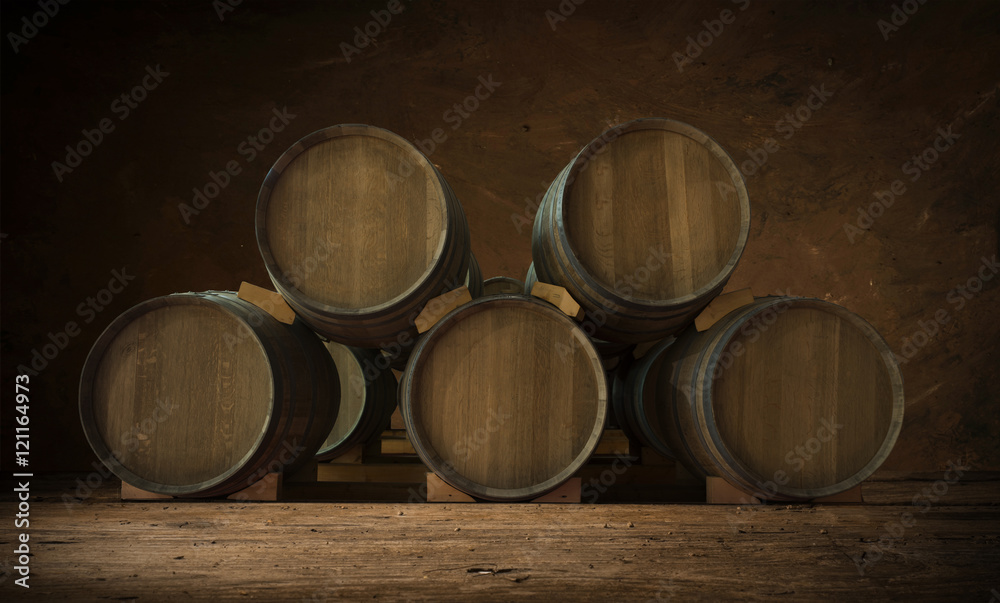 background of barrel and worn old table wood background of barrel and worn old table wood