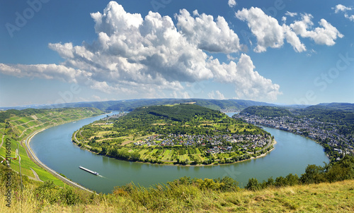 Famous popular Wine Village of Boppard at Rhine River, middle Rhine Valley, Germany. Rhine Valley is UNESCO World Heritage Site