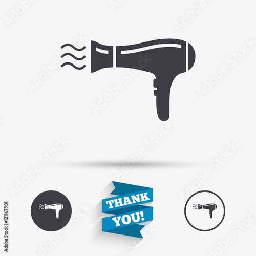 Hairdryer sign icon. Hair drying symbol.