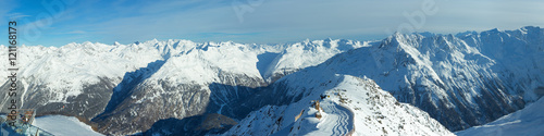 Winter mountain panorama  Austria .