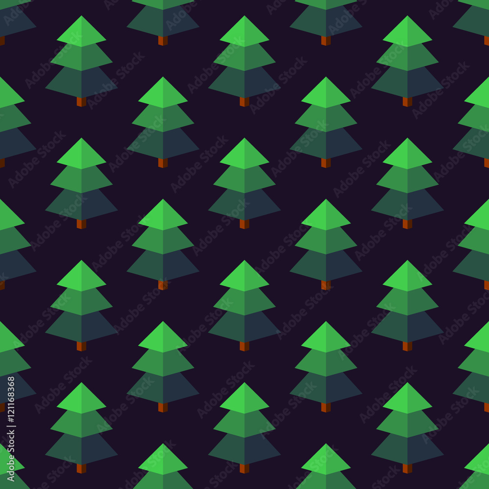 Firtree in isometric style on a dark background.