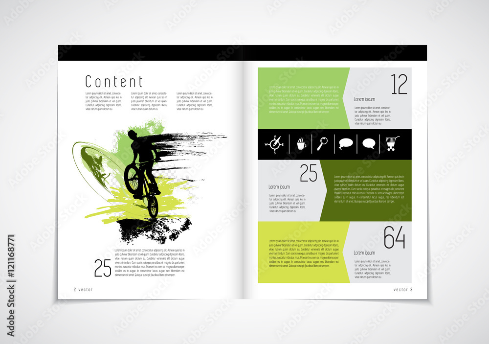 Graphical design magazine template. Vector