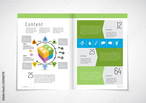 Graphical design magazine template. Vector