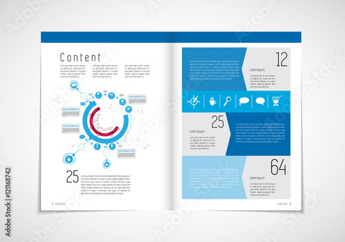 Graphical design magazine template. Vector