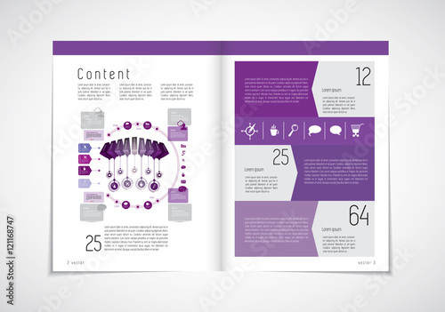 Graphical design magazine template. Vector
