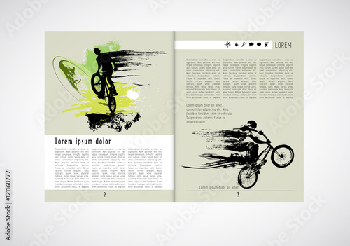 Graphical design magazine template. Vector