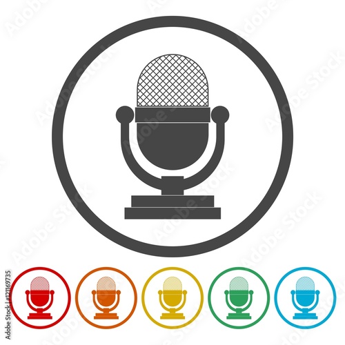 Microphone icon, isolated on white background