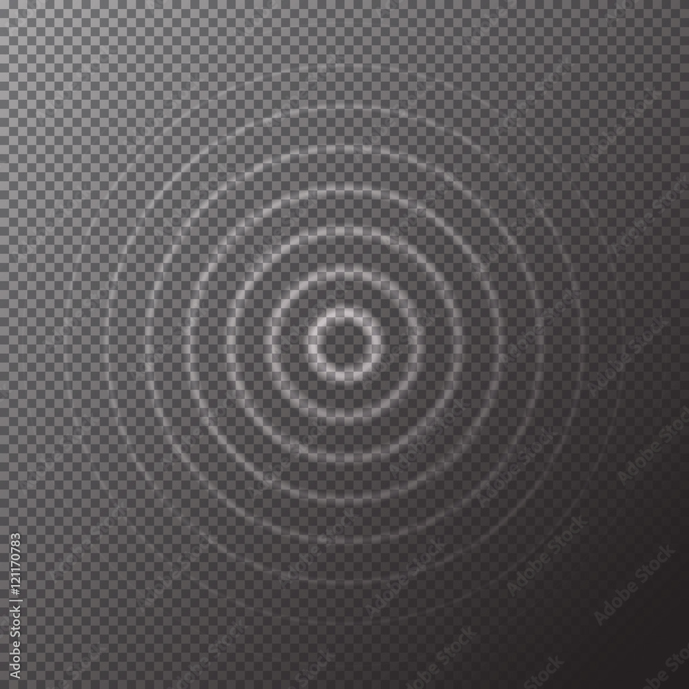 Transparent white Water rings drops isolated on checkered background. Vector light effect pattern, concentric circles , wave. Modern magic wave Template for your design Transparent white Water rings drops isolated on checkered background. Vector light effect pattern, concentric circles , wave. Modern magic wave Template for your design