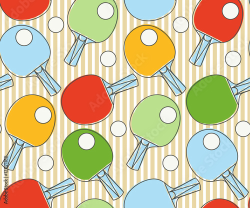  Seamless pattern Ping pong racket. League Table Tennis.