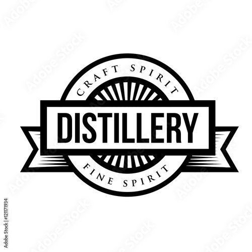 Distillery vintage logo vector